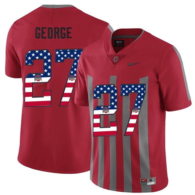 Ohio State Buckeyes Men's NCAA Eddie George #27 Scarlet 2017 US Flag Fashion Alternate Limited College Football Jersey ERU1549RY